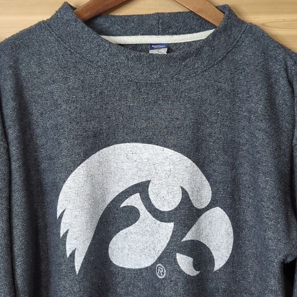 Iowa Hawkeyes Sweatshirt Womens Large Gray Pullover Mockneck Bottom Drawers - Picture 2 of 7